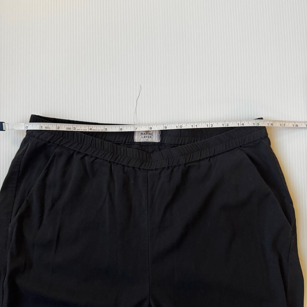 Marine Layer Allison Pant LP Large Petite Black Modal Cropped Tapered Elastic - Picture 9 of 16